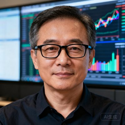 6686体育创始人兼CEO陈启明，一位戴着黑框眼镜的40岁男性，穿着深色衬衫，背景是公司数据监控墙，表情沉稳自信。